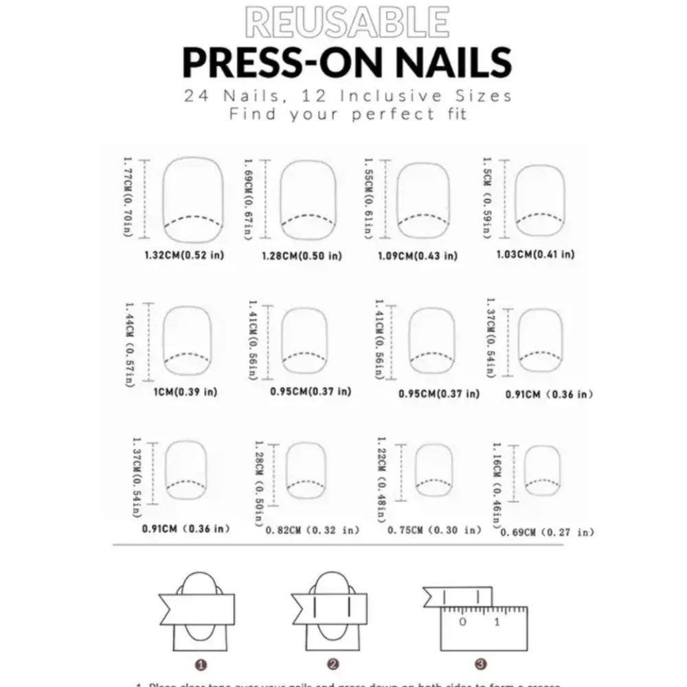 24 Pieces Fake Press On Nails